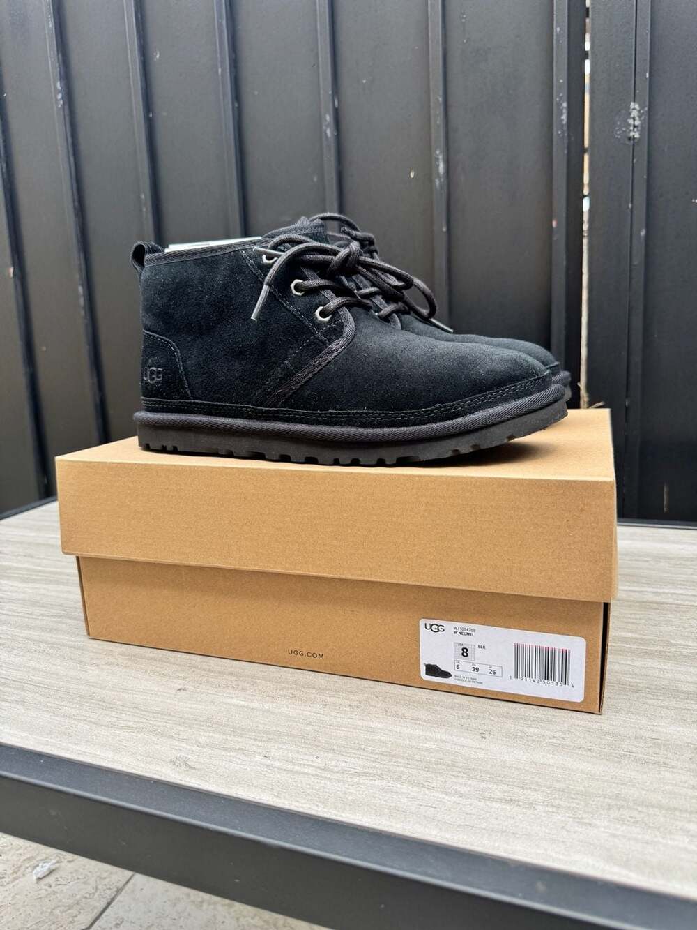 UGG Women's Neumel Suede Chukka Boots Black Size 8